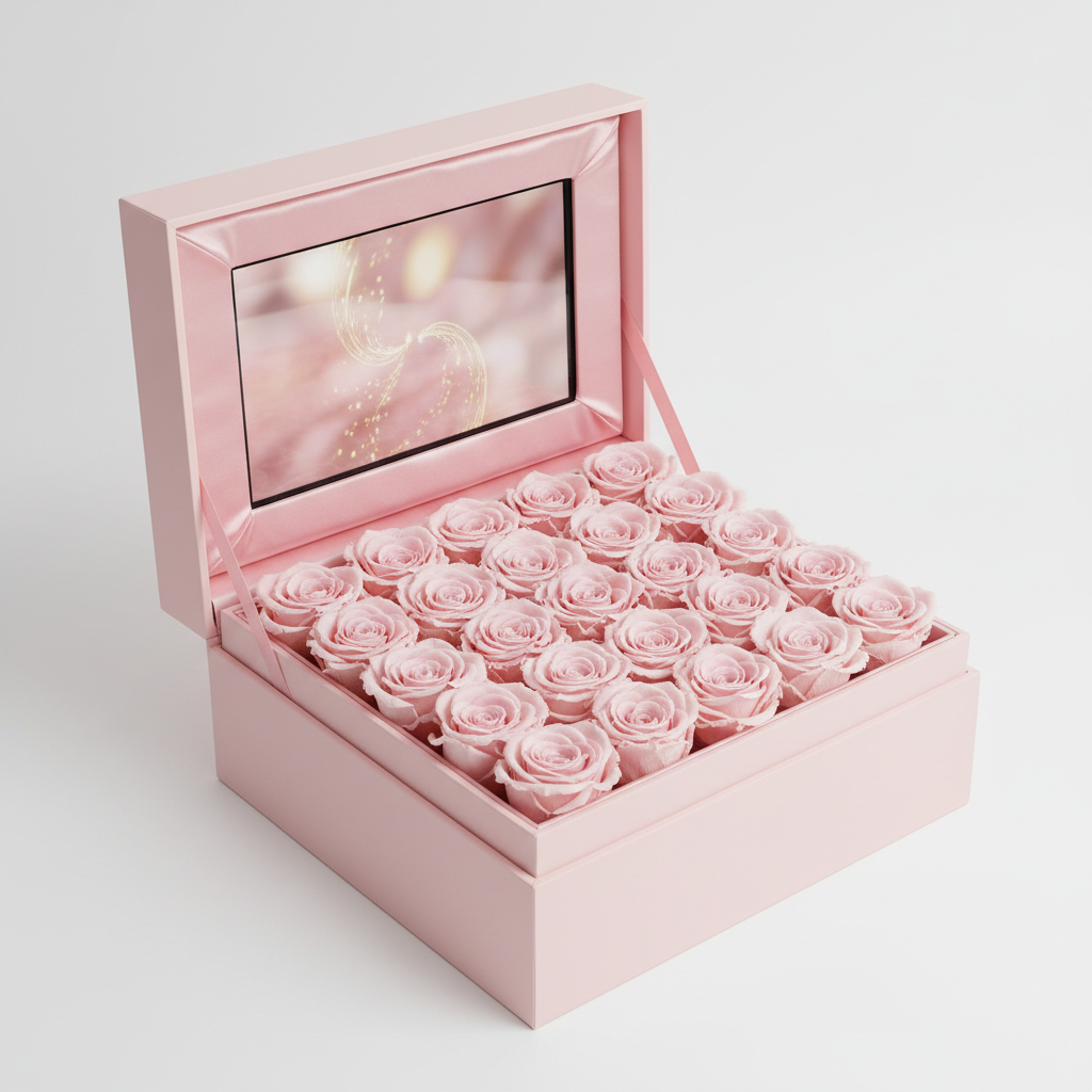 Preserved Roses Music Box with LED Screen